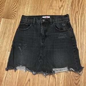 Buddy Love 🖤Black distressed jean denim skirt! Never worn.  Size 27  Size 4